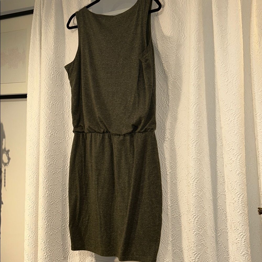 Athleta Linen Blend Gray Sleeveless Dress - Picture 6 of 6